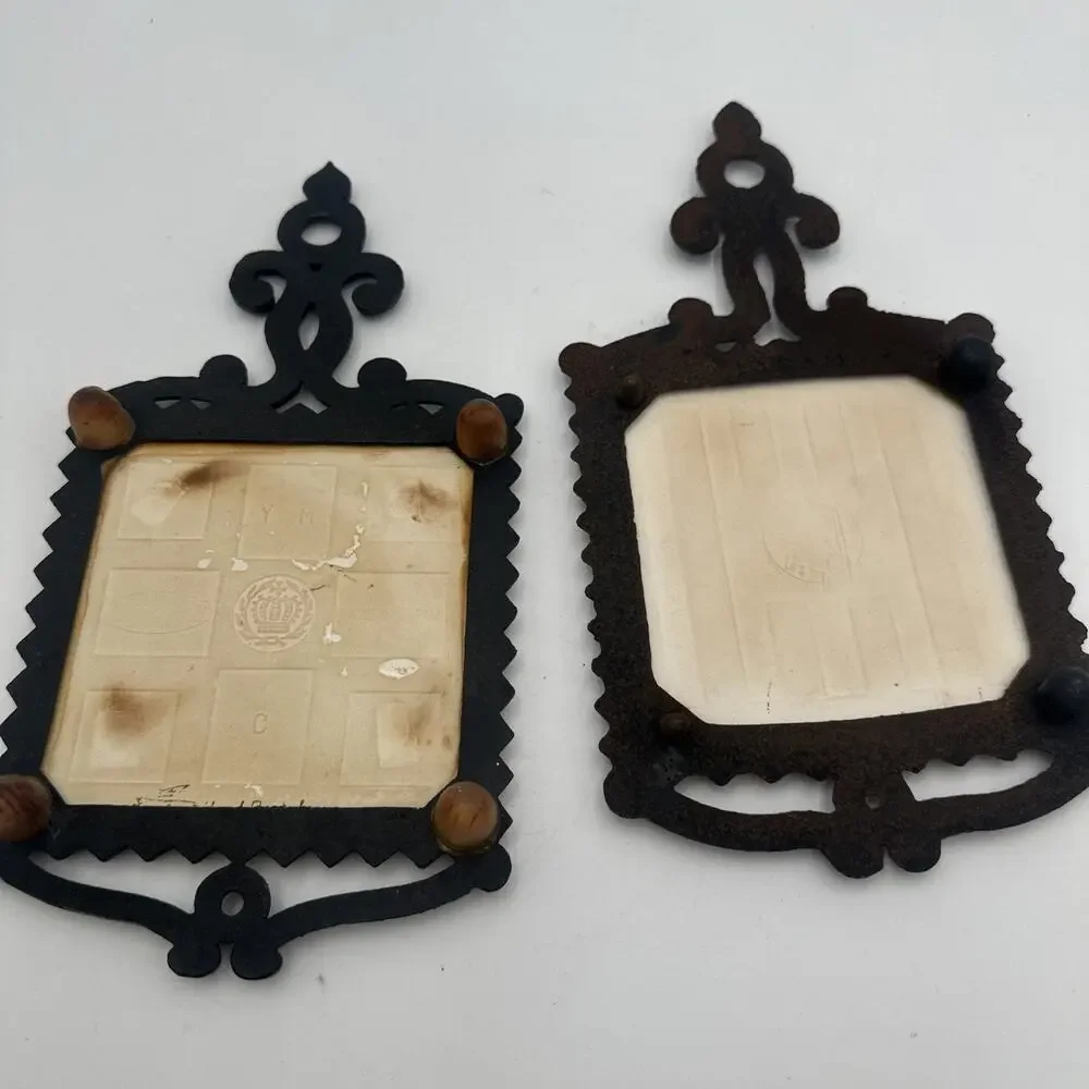 2 Vintage MCM 1970s Wall Trivets Ceramic Japan 